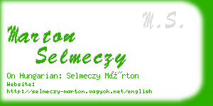 marton selmeczy business card